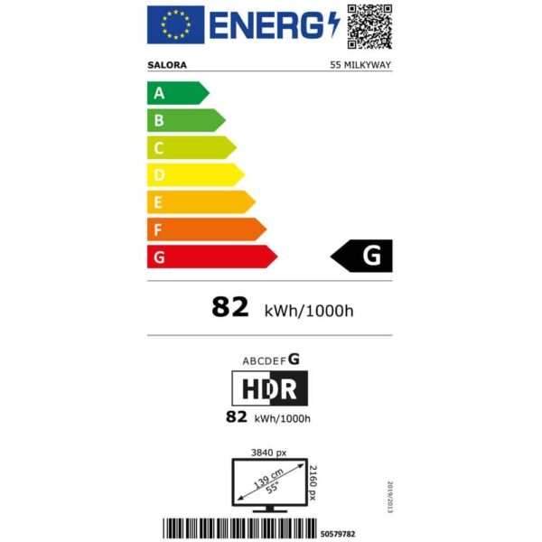 Televizor Smart LED HD 55 inch, SALORA - 55MILKYWAY, alb