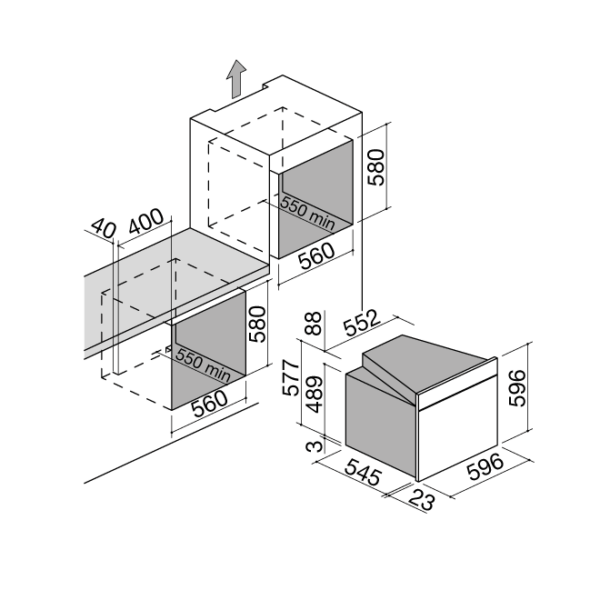 Cuptor electric cu convectie incorporabil, 65 litri, Barazza, Icon Glass, inox