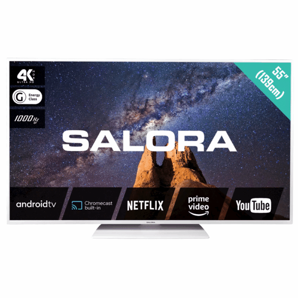 Televizor Smart LED HD 55 inch, SALORA - 55MILKYWAY, alb