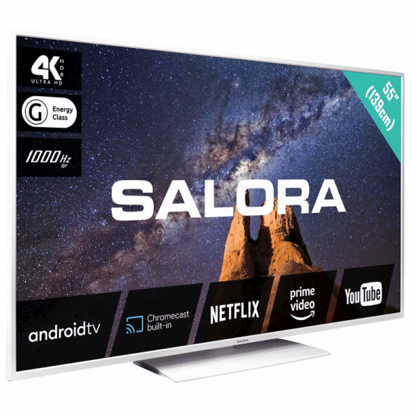 Televizor Smart LED HD 55 inch, SALORA - 55MILKYWAY, alb