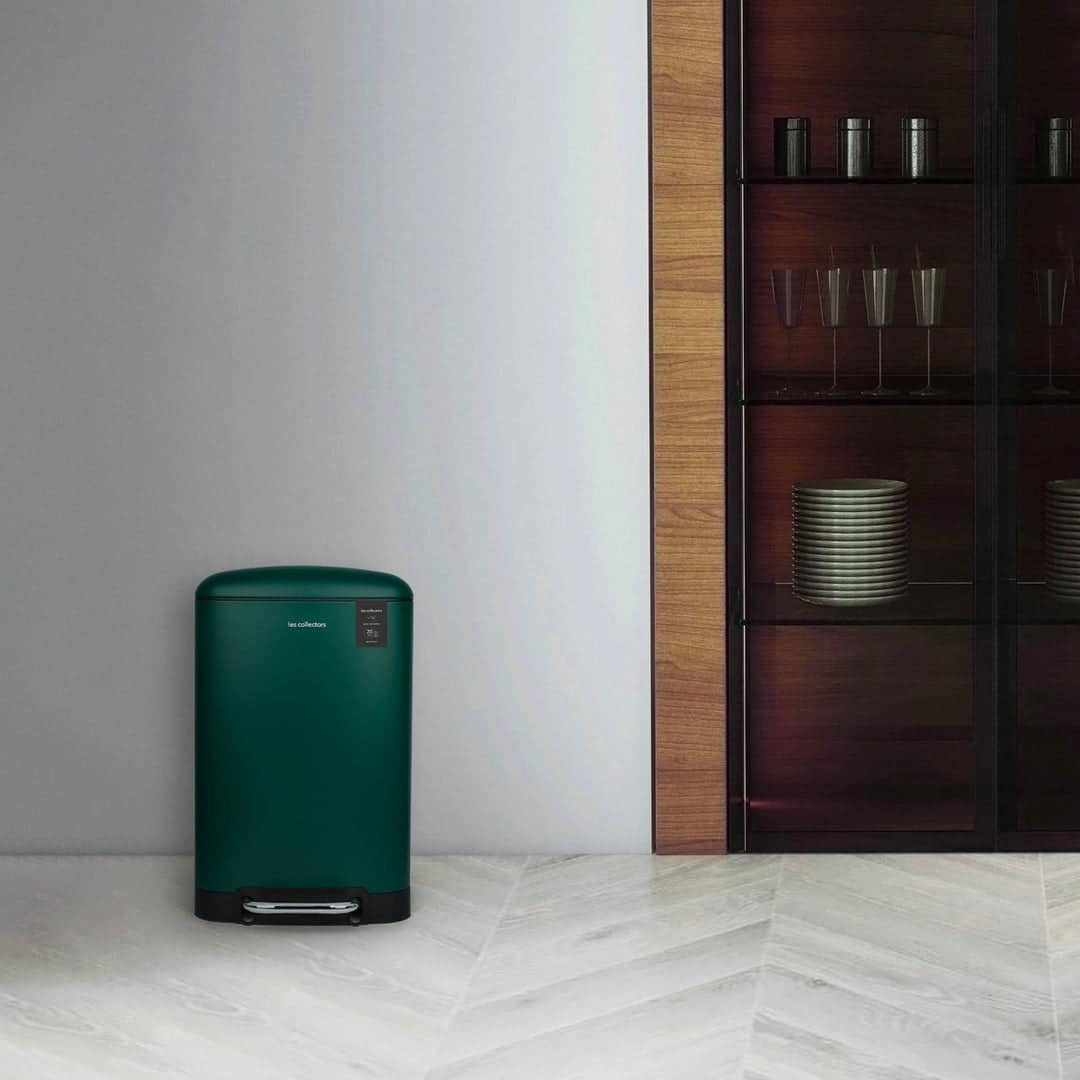 Cos de gunoi cu pedala, Les Collectors, N501, 20 litri, 1 compartiment, verde inchis