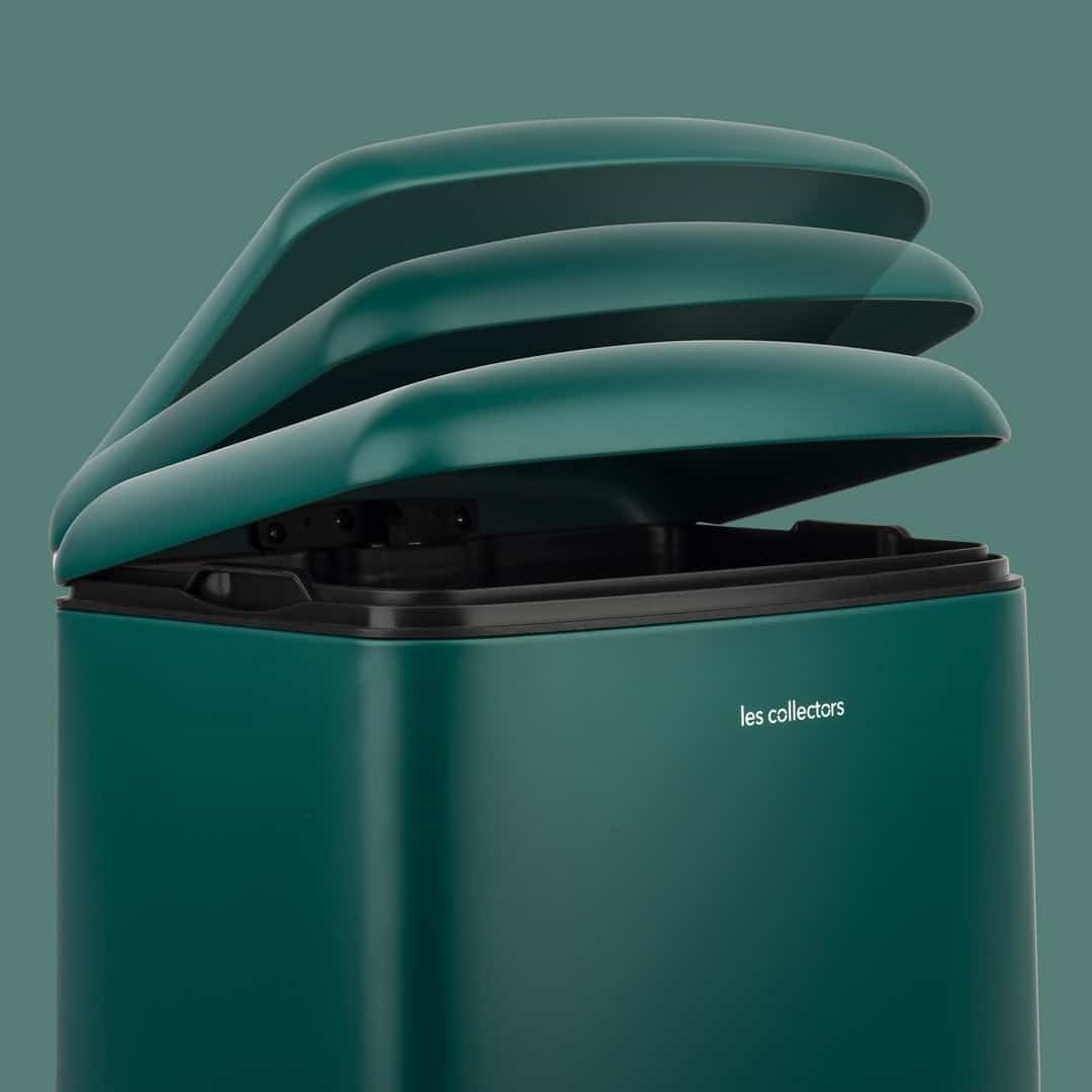 Cos de gunoi cu pedala, Les Collectors, N501, 20 litri, 1 compartiment, verde inchis