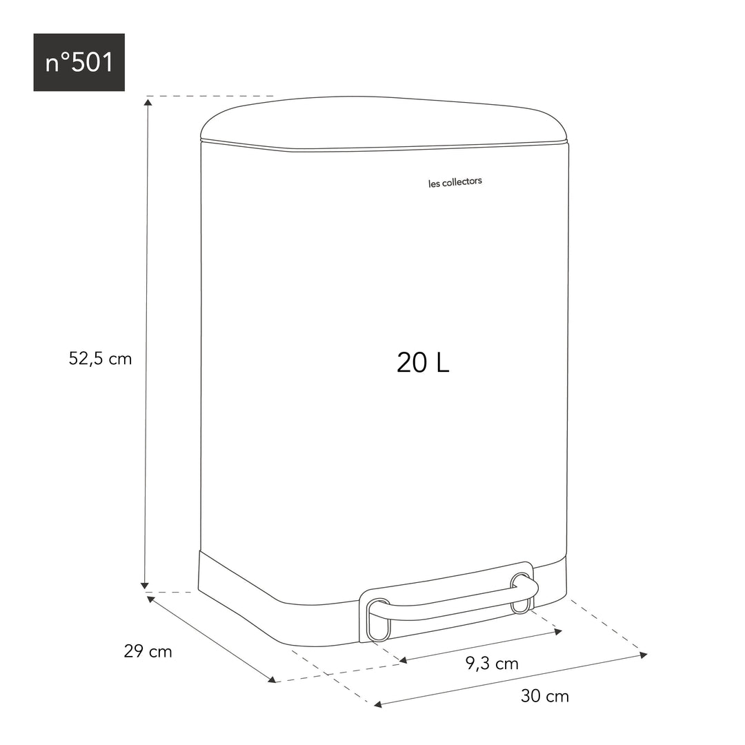 Cos de gunoi cu pedala, Les Collectors, N501, 20 litri, 1 compartiment, verde inchis