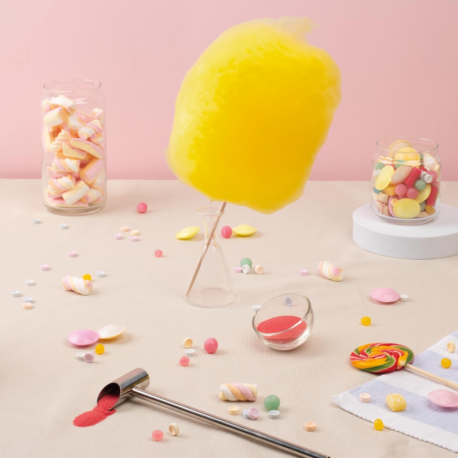 Aparat profesional pentru vata de zahar, H.Koenig - CIRCUS8, roz