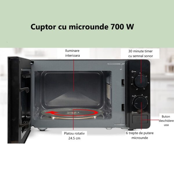 Cuptor cu microunde, 20 litri, Bomann, MW6014CBN, negru
