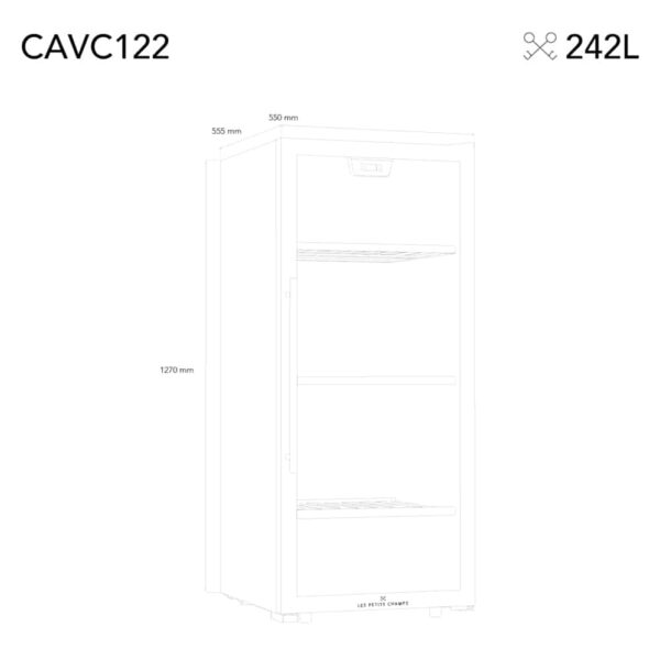 Racitor de vinuri, 122 sticle, LES PETITS CHAMPS, CAVCB122, negru