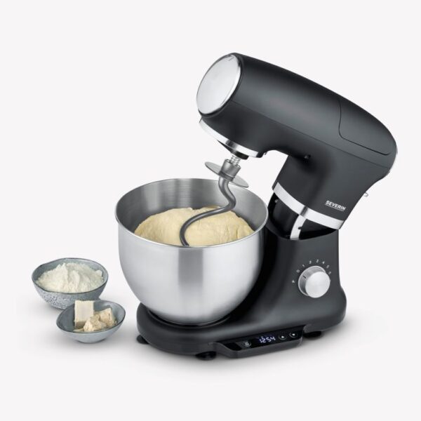 Mixer cu bol si cantar integrat, Severin, S3898, 1000 W, 8 trepte viteza, 5.5 litri, negru
