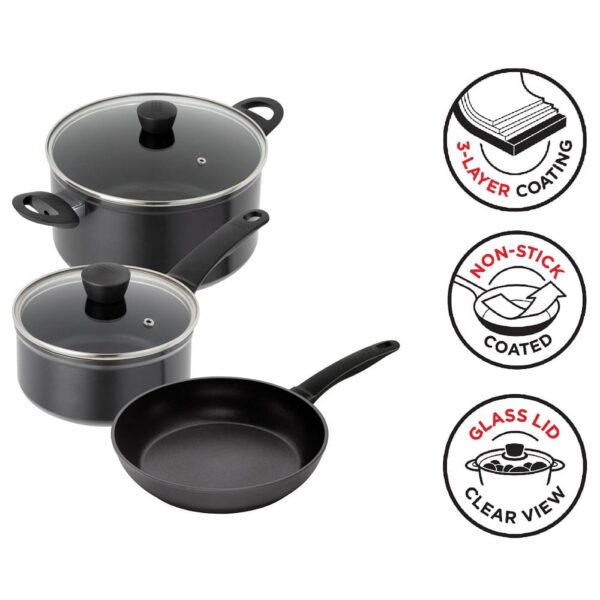 Set vase de gatit cu capac, titan si aluminiu, 5 piese, Kuhn Rikon, Easy Induction