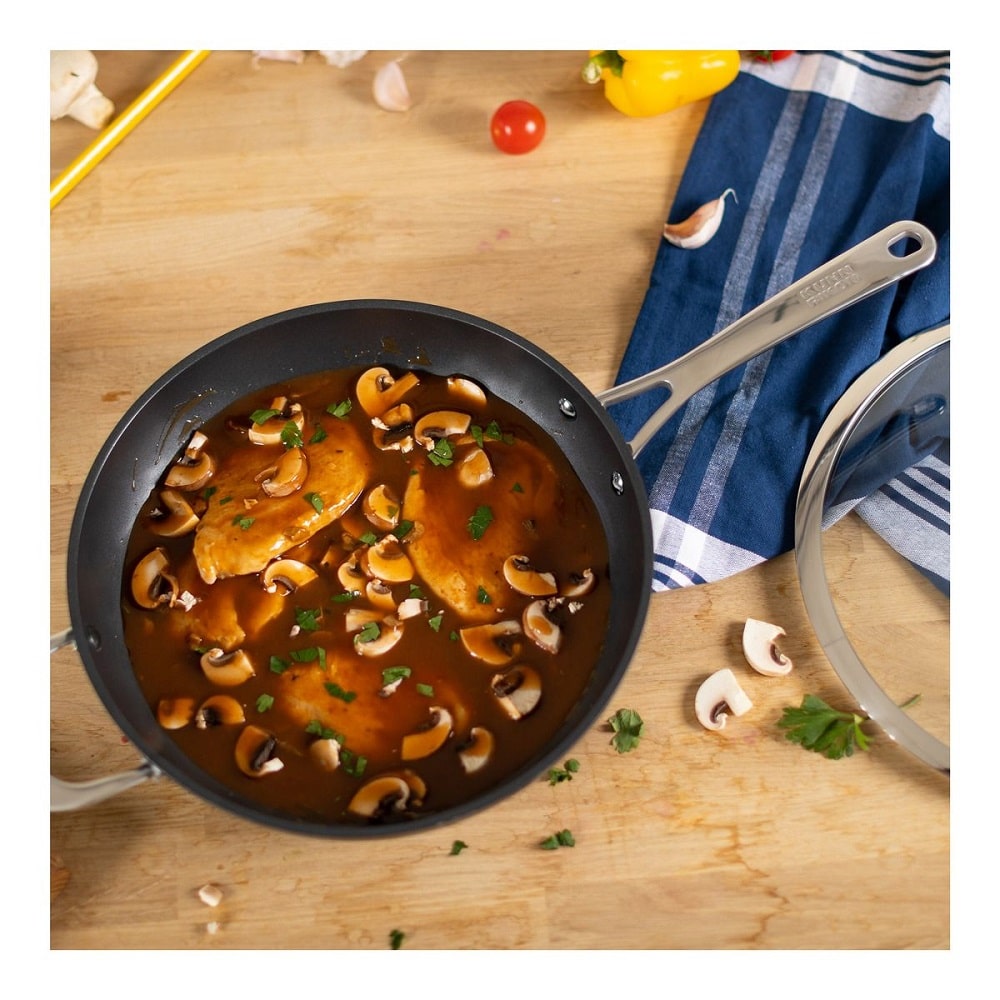 Tigaie saute cu capac, aluminiu si titan, Ø 28 cm, Kuhn Rikon, Easy Pro