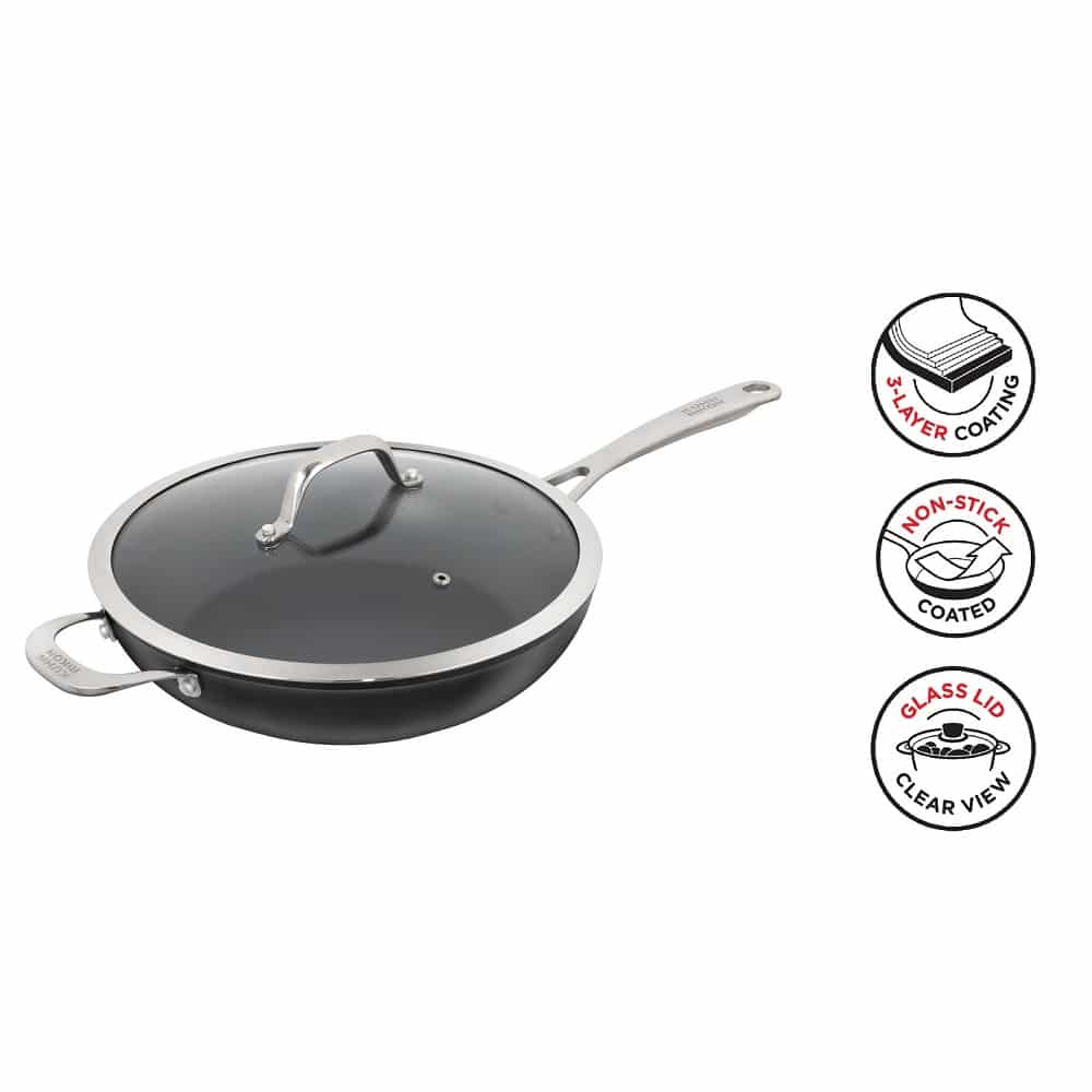 Tigaie saute cu capac, aluminiu si titan, Ø 28 cm, Kuhn Rikon, Easy Pro