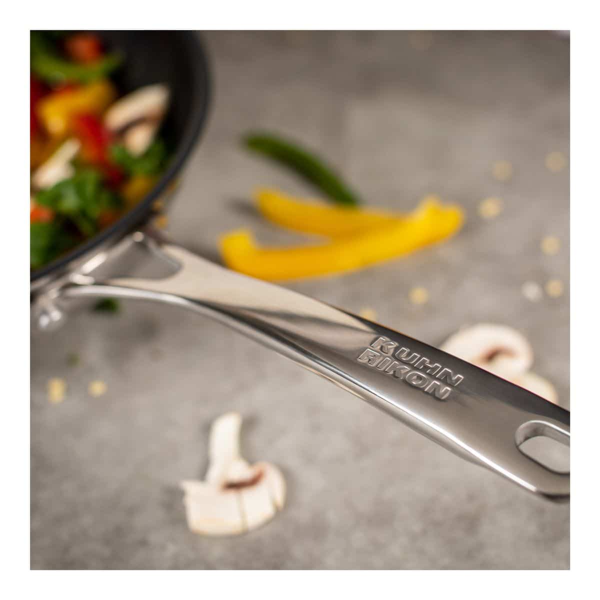 Tigaie wok, Ø 24 cm, otel inoxidabil si titan, Kuhn Rikon, Allround