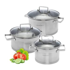 Set oale de gatit cu capac, otel inoxidabil, 6 piese, Classbach, C-KTS4015