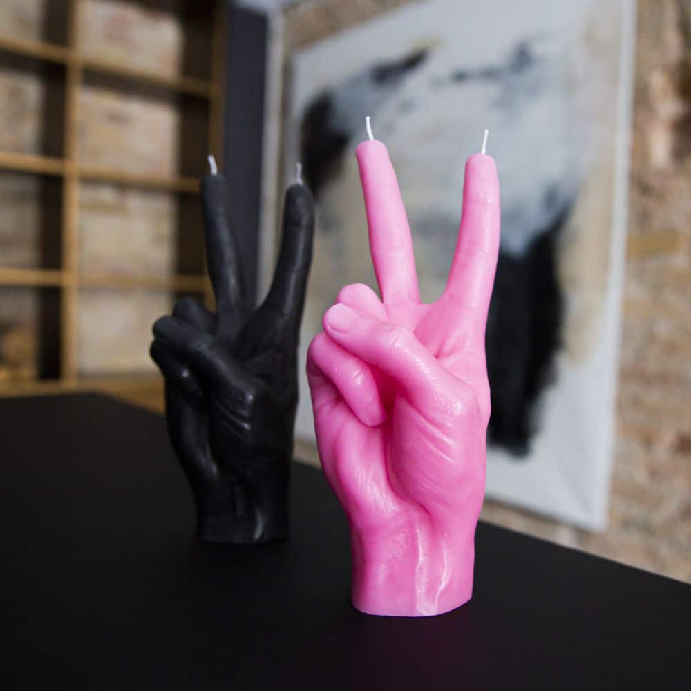 Lumanare decorativa Peace, CandleHand - roz