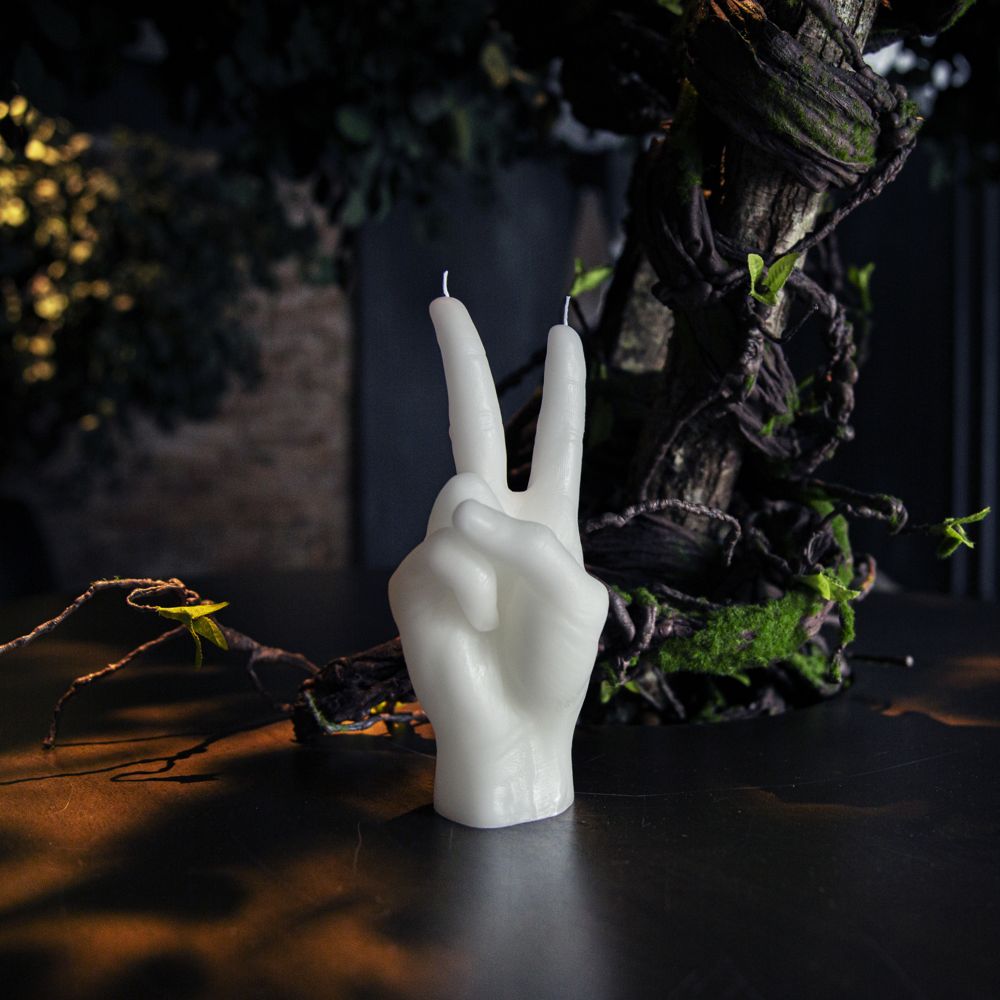 Lumanare decorativa Peace, CandleHand - alb