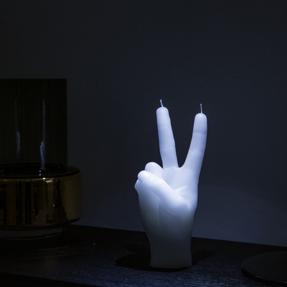 Lumanare decorativa Peace, CandleHand - alb