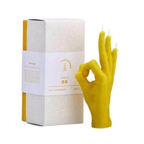 Lumanare decorativa OK, CandleHand - galben