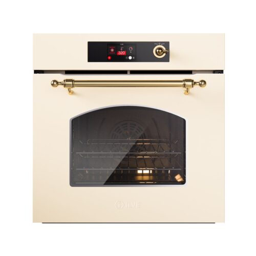 Cuptor electric incorporabil, 65 litri, ILVE, Nostalgie, Multioven, crem/auriu