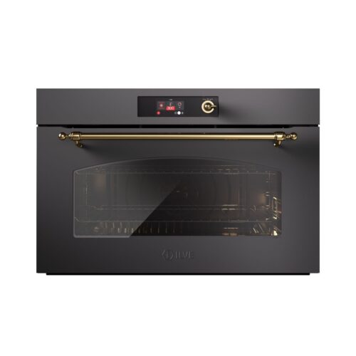 Cuptor electric incorporabil, 110 litri, ILVE, Nostalgie, Multioven, negru/auriu
