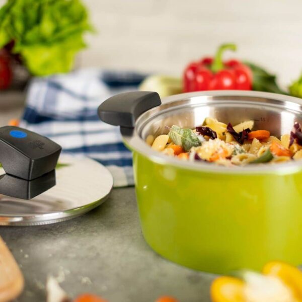 Oala cu senzor de temperatura, 5 litri, Kuhn Rikon, Hotpan Comfort, verde