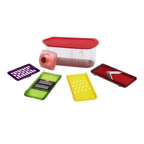 Razatoare manuala multifunctionala, Kuhn Rikon, Box Mandoline, 4 fete, rosu