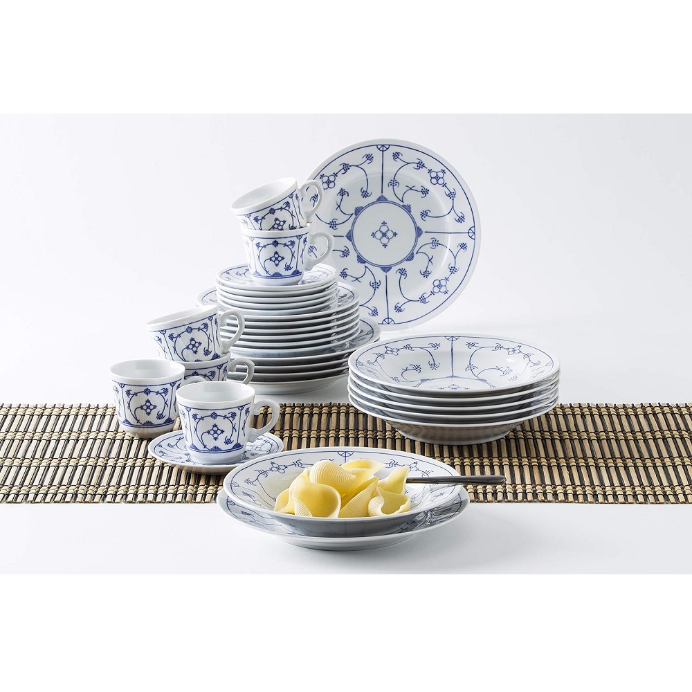 Serviciu de masa din portelan, 30 piese, 6 persoane, Kahla, Blue Saks