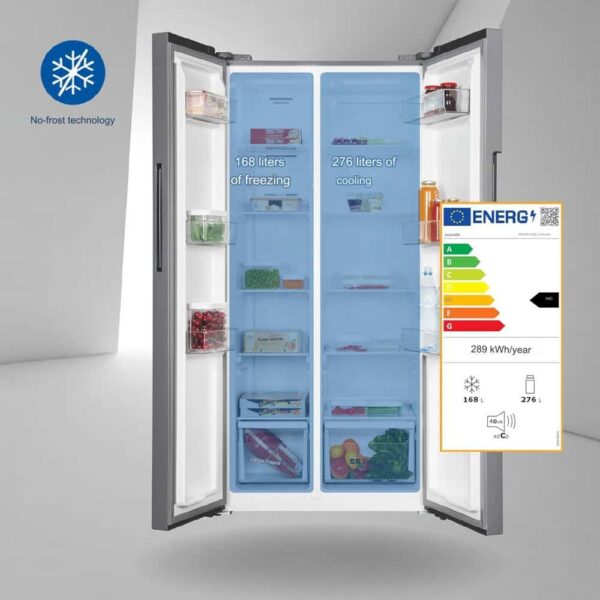 Frigider side by side, Exquisit, Full No Frost, 444 litri, antracit