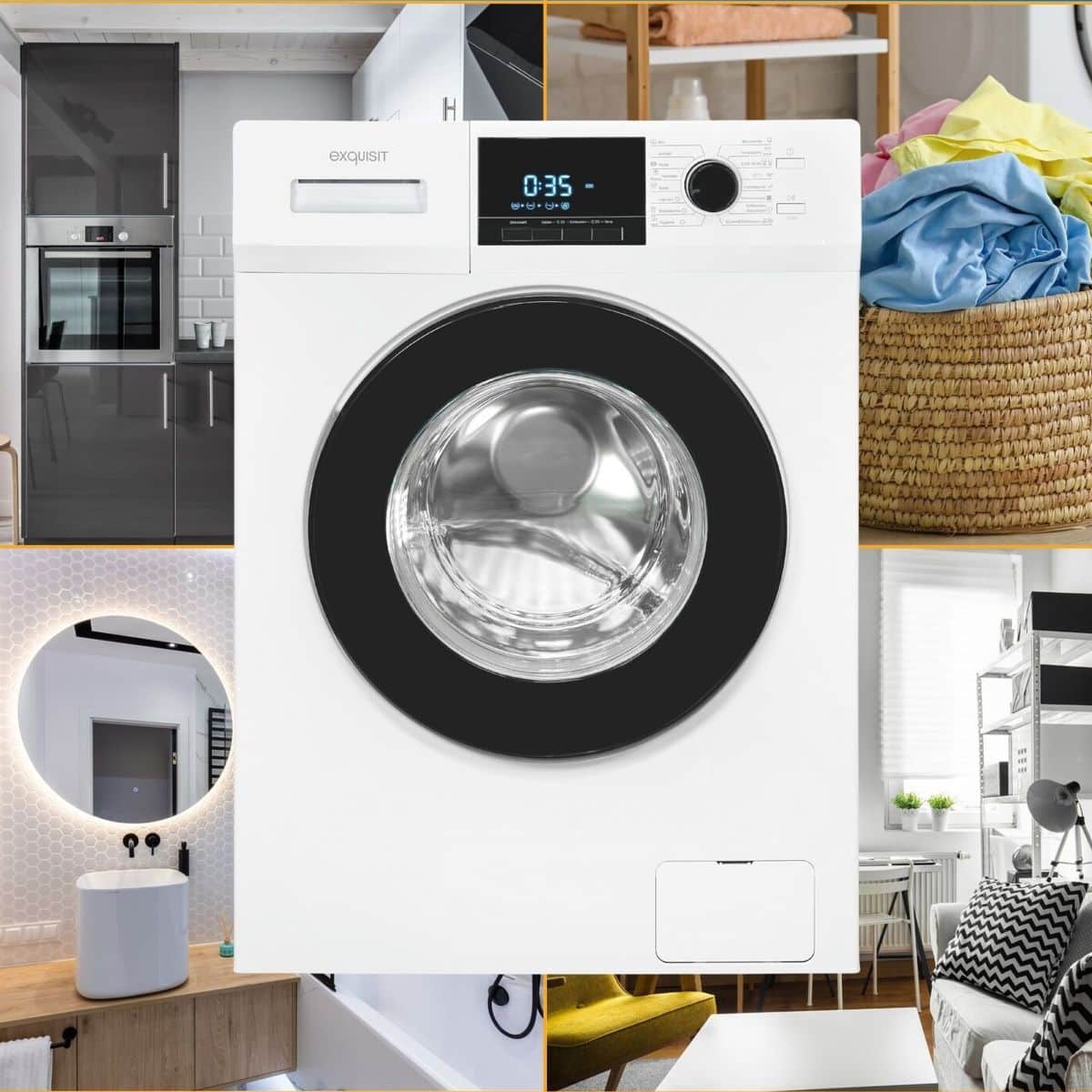 Masina de spalat rufe, Exquisit, 9 kg, 1400 rpm, alb