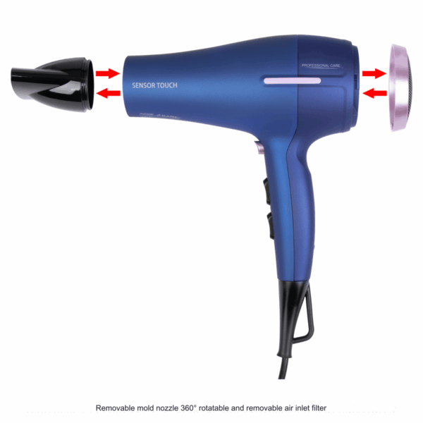 Uscator de par profesional, ProfiCare, PC-HTD3030, 2200 W, albastru