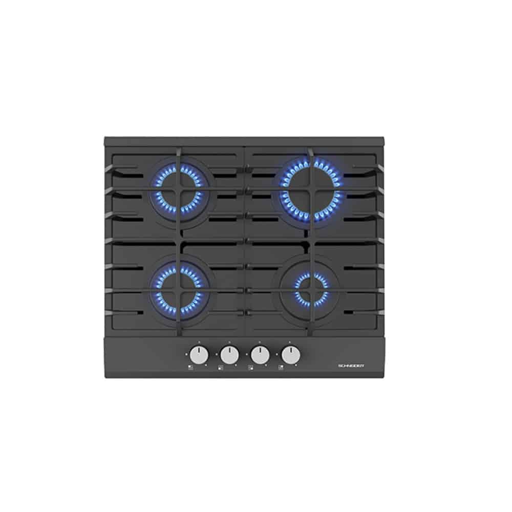 Plita incorporabila pe gaz, Schneider, SCTG640ACN, 4 arzatoare, 60 cm, antracit