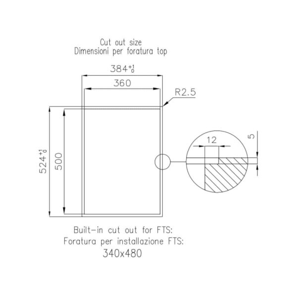 Plita incorporabila cu inductie Foster, S4000 Domino, 2 arzatoare, 38 cm, negru