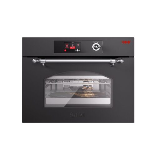 Cuptor electric cu convectie incorporabil, 37 litri, ILVE, Nostalgie, Multioven, negru/argintiu