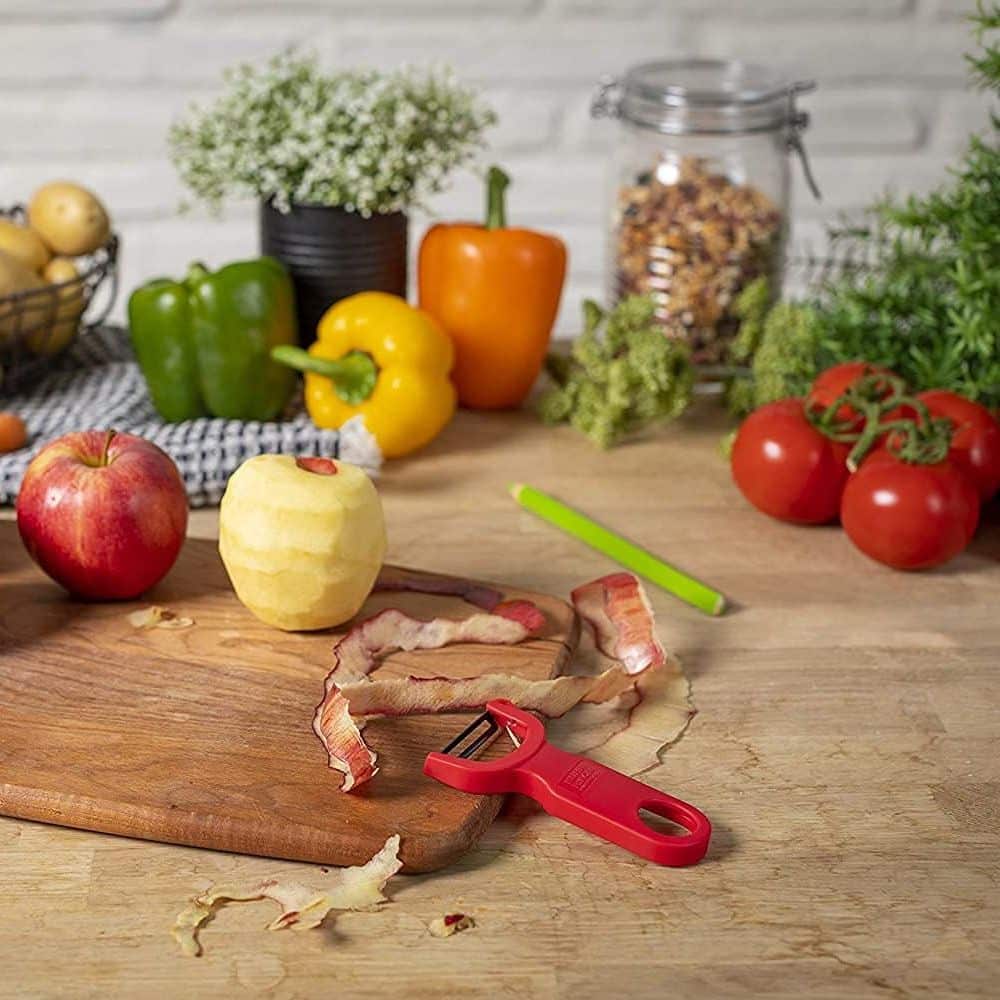 Set oala cu capac si accesorii, otel inoxidabil, 6 piese, Kuhn Rikon, Starter Set, rosu