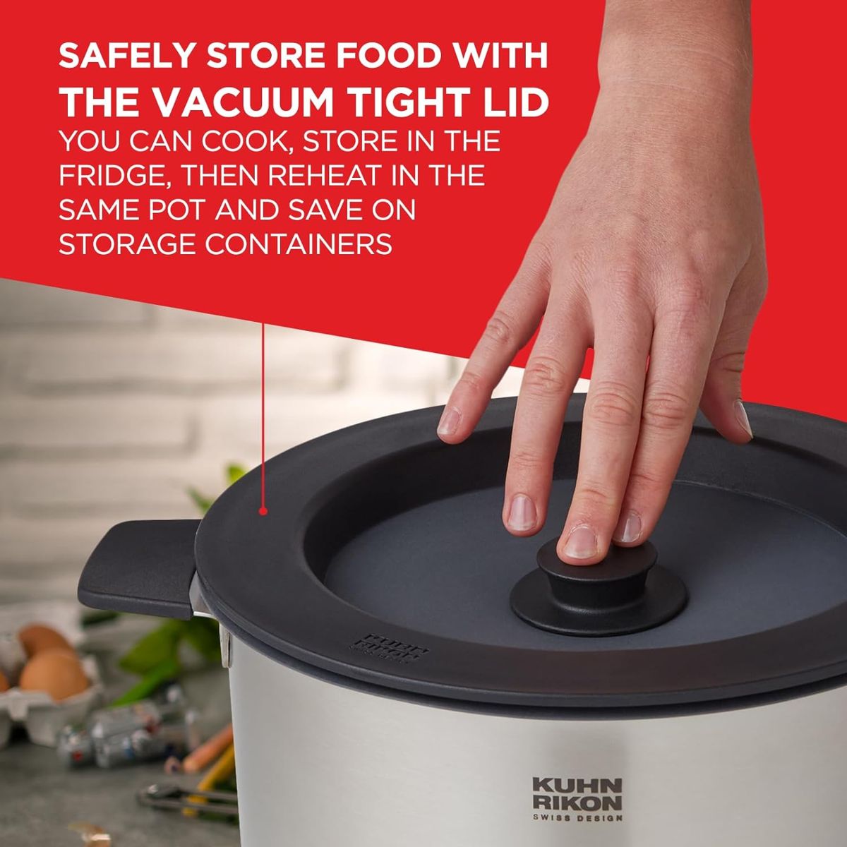 Set oale de gatit cu capac, otel inoxidabil, 6 piese, Kuhn Rikon, Smart & Compact