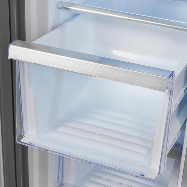 Frigider side by side, Exquisit, cu dispenser de apa, 432 litri, antracit