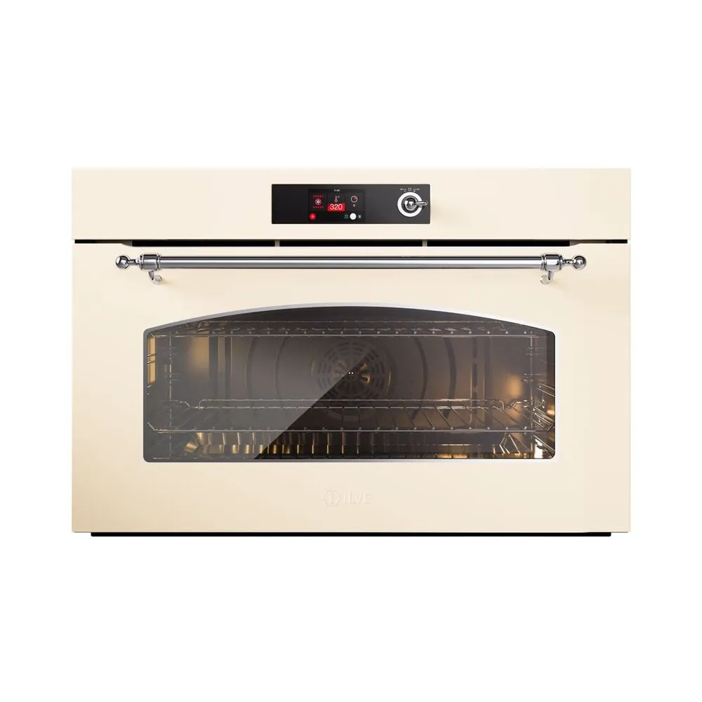 cuptor electric incorporabil premium xxl, cu capacitate 110 litri, clasa a, latime 90 cm, cu autocuratare hidrolitica si 11 programe, crem/argintiu