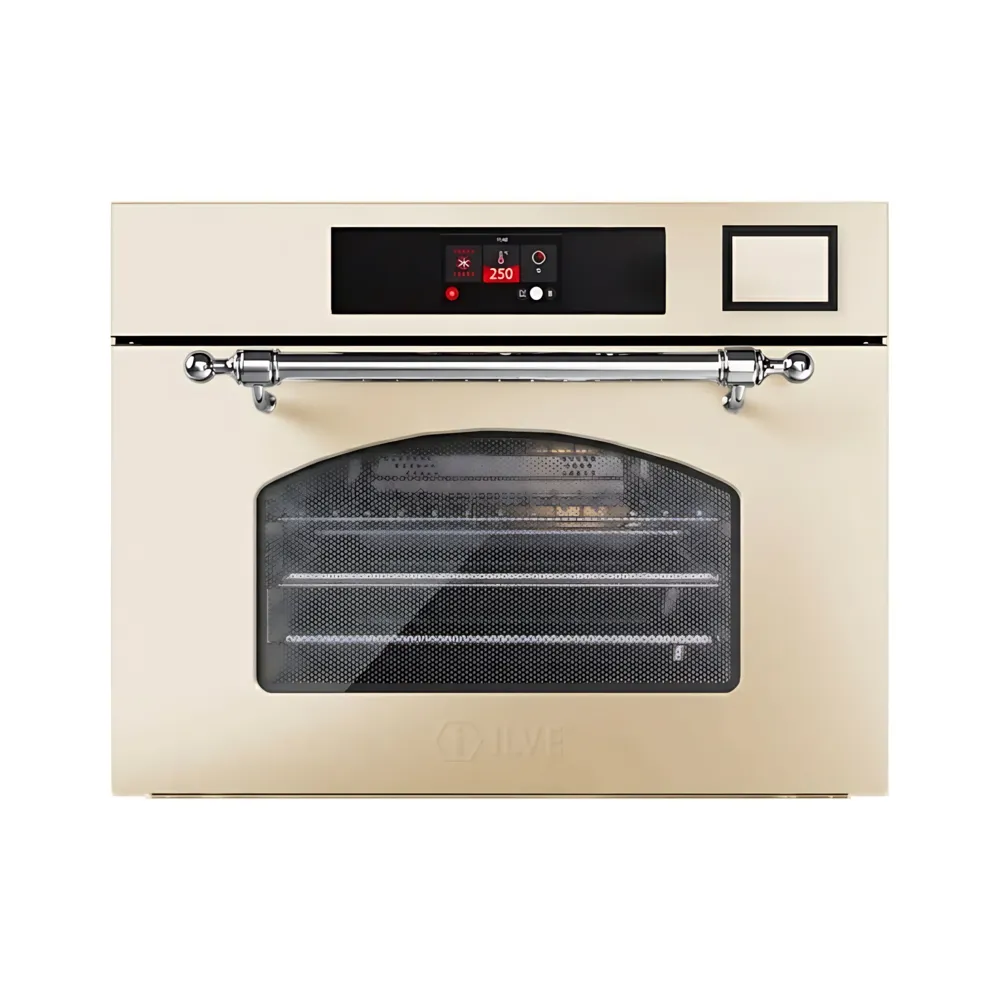 cuptor electric incorporabil cu aburi 3in1, ilve, nostalgie, 36 litri, ultracombi, clasa A+, crem/argintiu