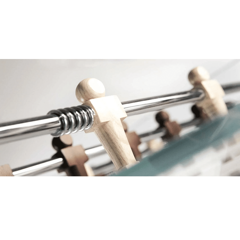 Masa foosball din lemn masiv si cristal, 90° Minuto Wood, Teckell, maro