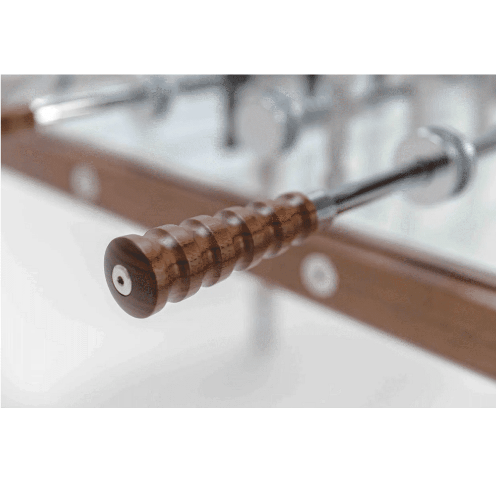 Masa foosball din lemn masiv si cristal, 90° Minuto Wood, Teckell, maro