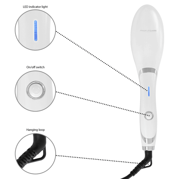 Perie electrica pentru coafat, Proficare, PC-GB3021, 37 W, alb