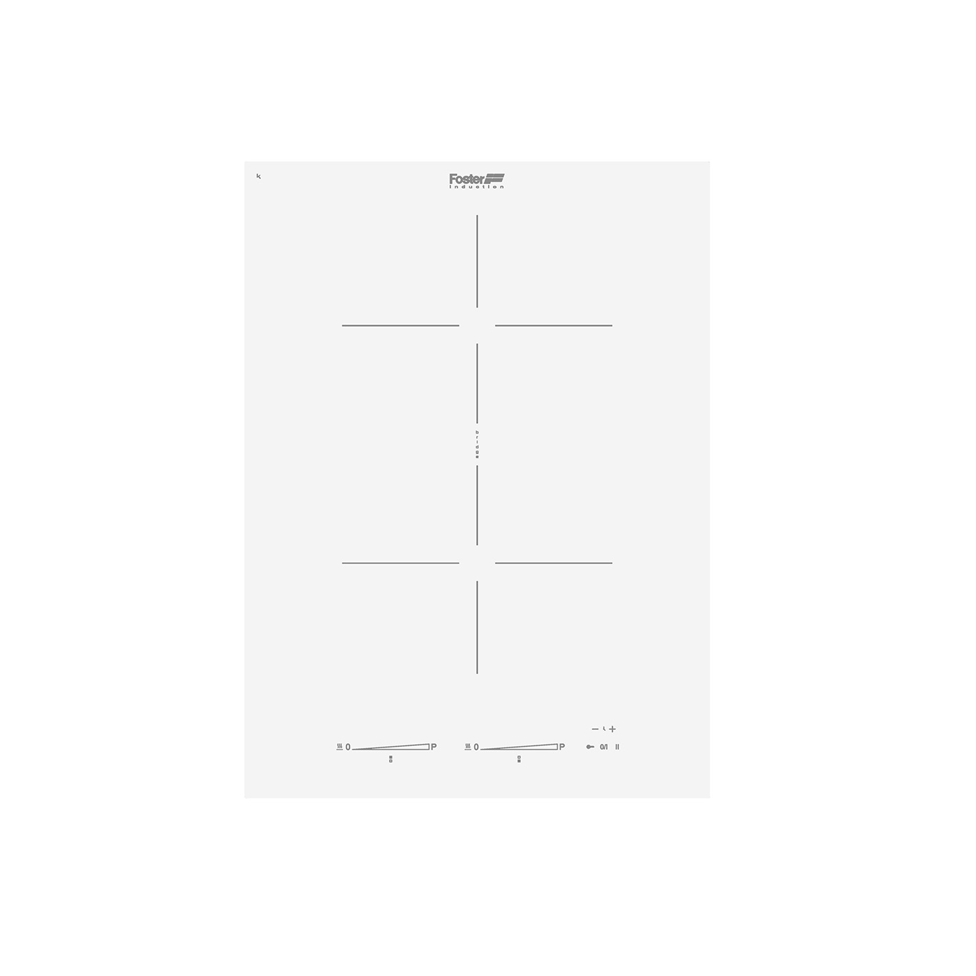 Plita incorporabila cu inductie Foster, S4000 Domino, 2 arzatoare, 38 cm, alb