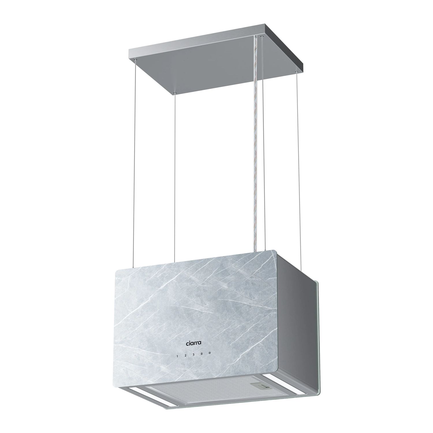 Hota tip insula, Ciarra, Pinnacle Glass Smart, 700 m³/h, 48 cm, gri