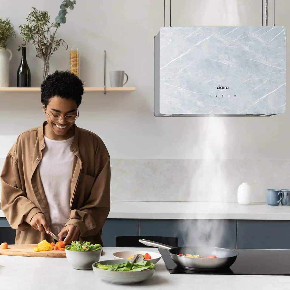 Hota tip insula, Ciarra, Pinnacle Glass Smart, 700 m³/h, 48 cm, gri