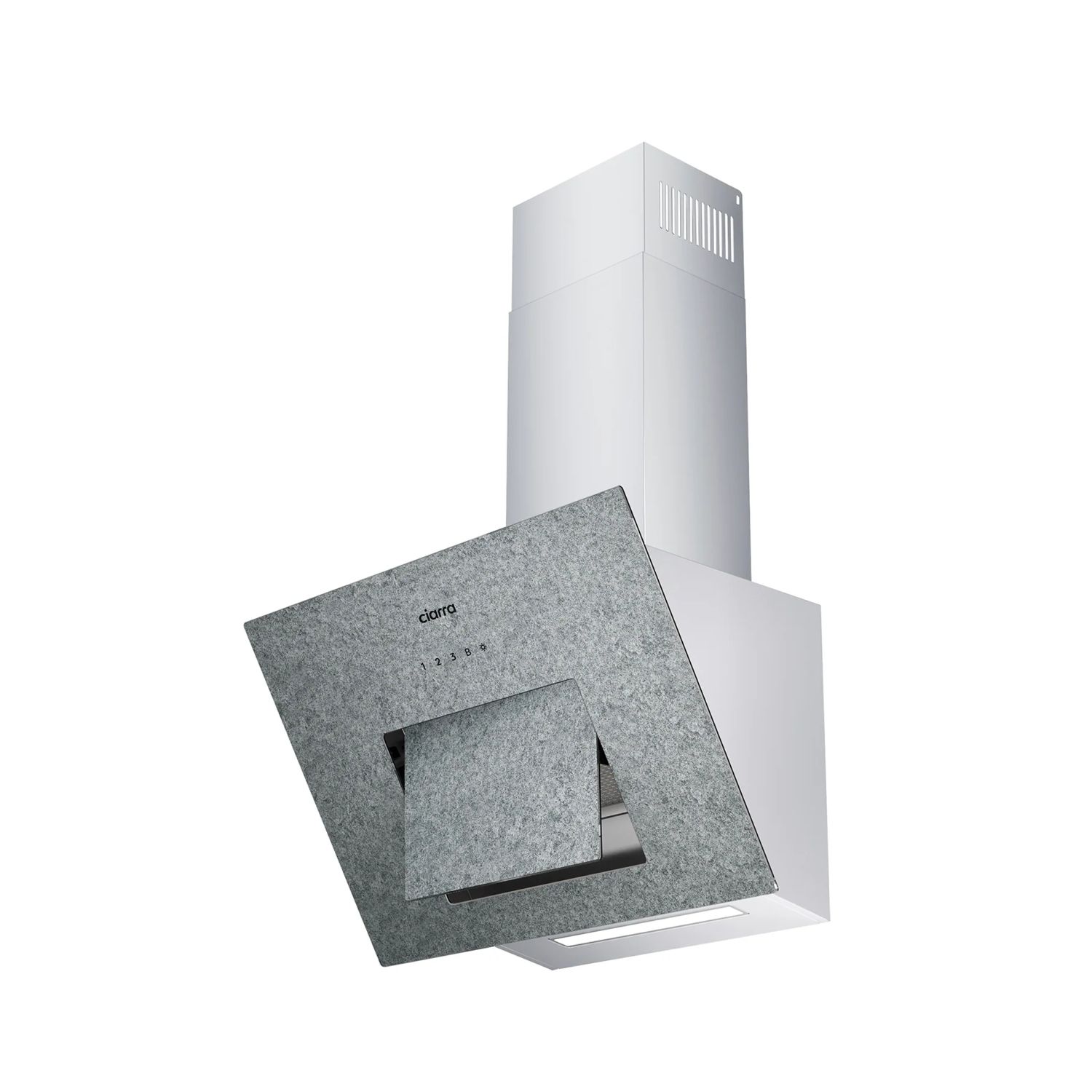 Hota decorativa, Ciarra, Angled Smart, 623 m³/h, 60 cm, gri