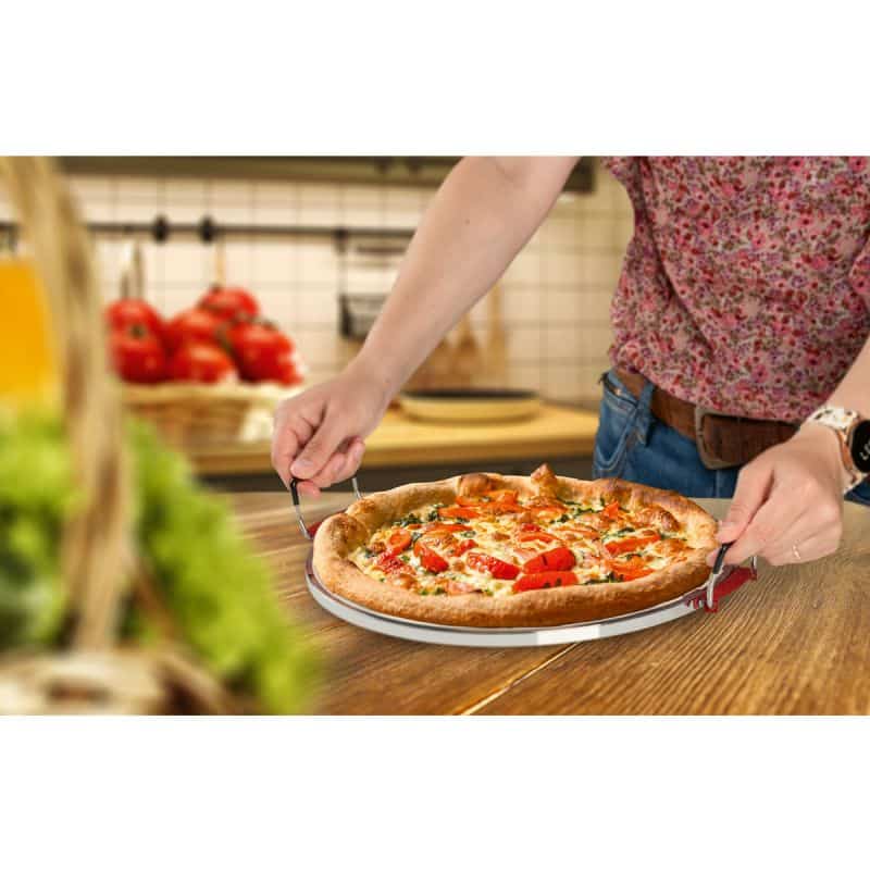 Cuptor electric pentru pizza pe vatra Clatronic, PM3787, rosu