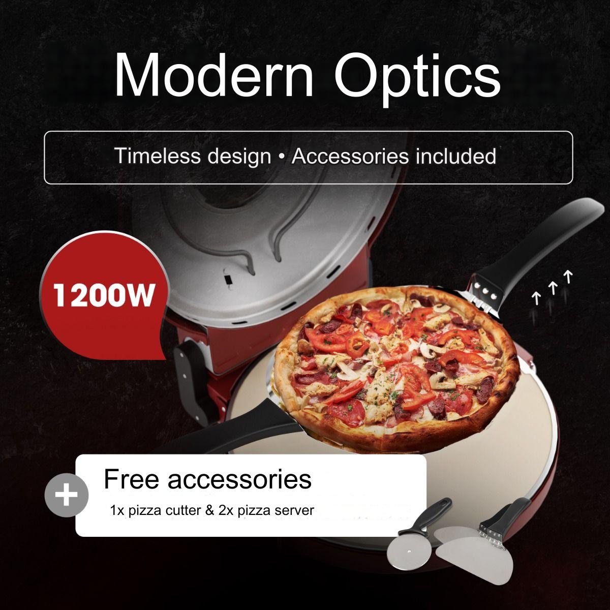 Cuptor electric pentru pizza pe vatra Clatronic, PM3787, rosu