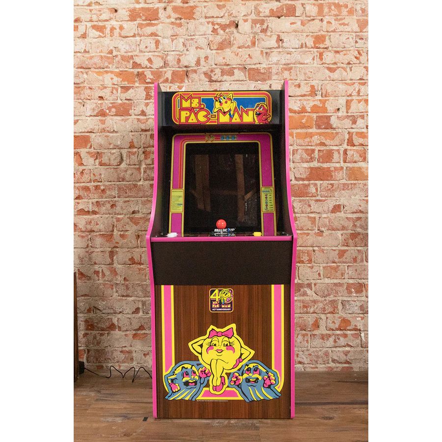 Consola verticala, 10 jocuri, ARCADE1UP, Ms. Pac-Man™ 40th, Colectie Aniversara, multicolor