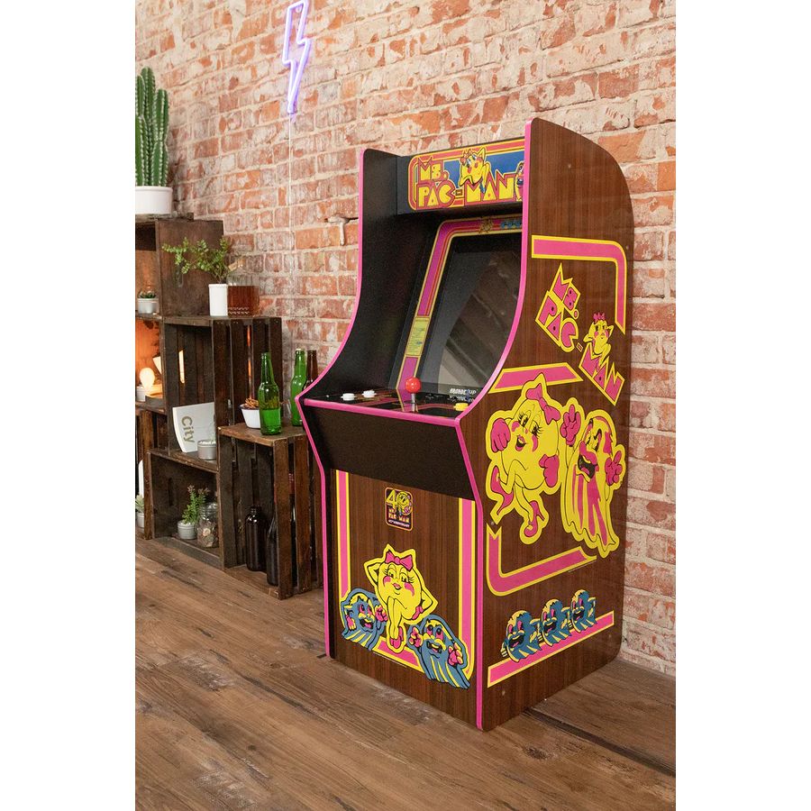 Consola verticala, 10 jocuri, ARCADE1UP, Ms. Pac-Man™ 40th, Colectie Aniversara, multicolor