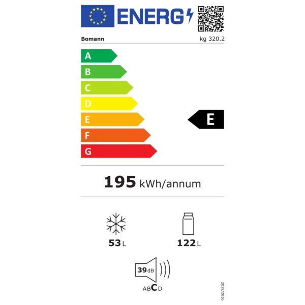 Combina frigorifica, Bomann, KG320.2W, 175 litri, alb