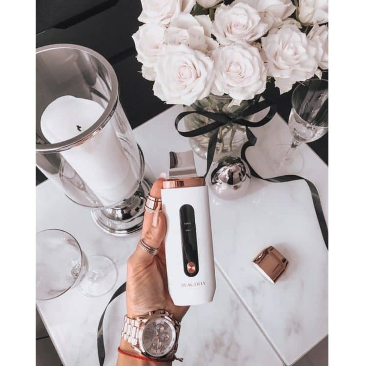 Aparat de curatare faciala cu ultrasunete, Beautifly, B-Scrub PRO, alb