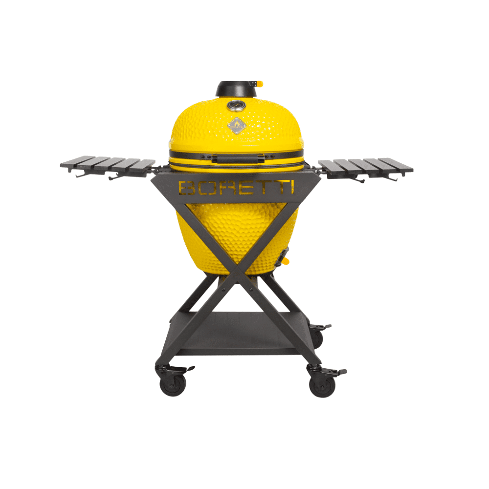 Gratar cu carbuni si termometru integrat Kamado, Boretti, Ceramica Limone Large, Ø 45 cm, galben